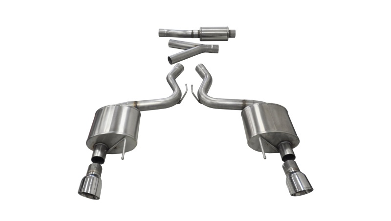 Ford Mustang Performance Exhaust - Dual Rear Exit - CORSA Performance - Cat-Back Sport with Polished Tips - `15-`17